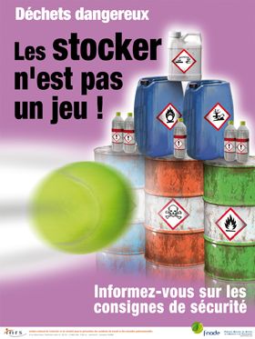 Déchets dangereux. Les stocker n\'est pas un jeu ! Informez-vous sur les consignes de sécurité