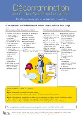 Décontamination en cas de déversement accidentel. Travailler en sécurité avec les médicaments cytotoxiques