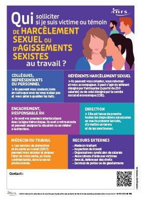 Qui solliciter si je suis victime ou témoin de harcèlement sexuel ou d\'agissements sexistes au travail ?