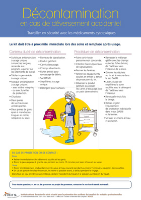 Décontamination en cas de déversement accidentel. Travailler en sécurité avec les médicaments cytotoxiques