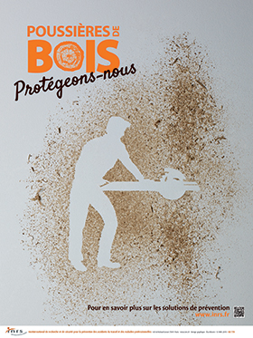 Affiche Poussières de bois. Protégeons-nous