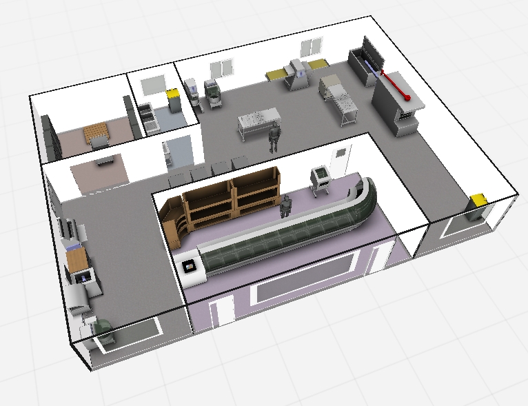 Vue 3D de l’extérieur d’un local