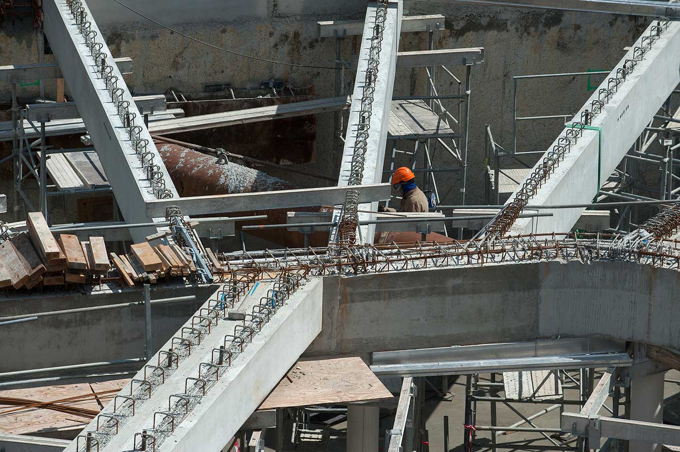 Chantier de construction d'un parking