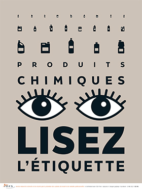 Produits chimiques, lisez l'étiquette (yeux)