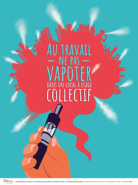 Au travail ne pas vapoter dans un local à usage collectif